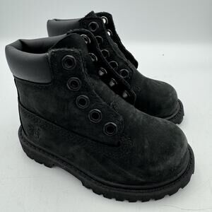 Timberland Premium 6 inch Waterproof Black Nubuck Toddler Boots 12807 Size 5